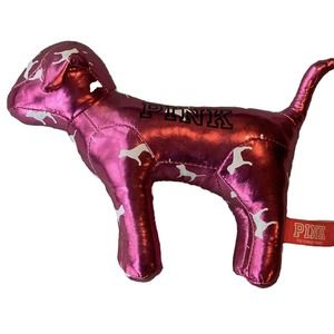 VICTORIA'S SECRET PINK 6" MINI STUFFED METALLIC PINK DOG Collectible Retro Y2K